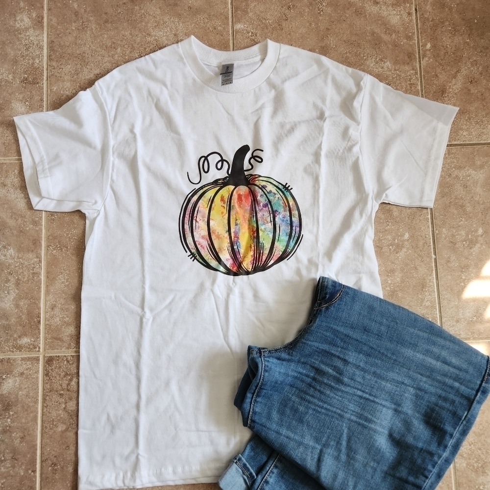 New!! Watercolor Pumpkin T shirt